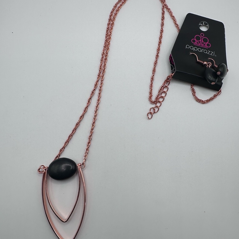 Paparazzi Gold and Black Geometric Necklace